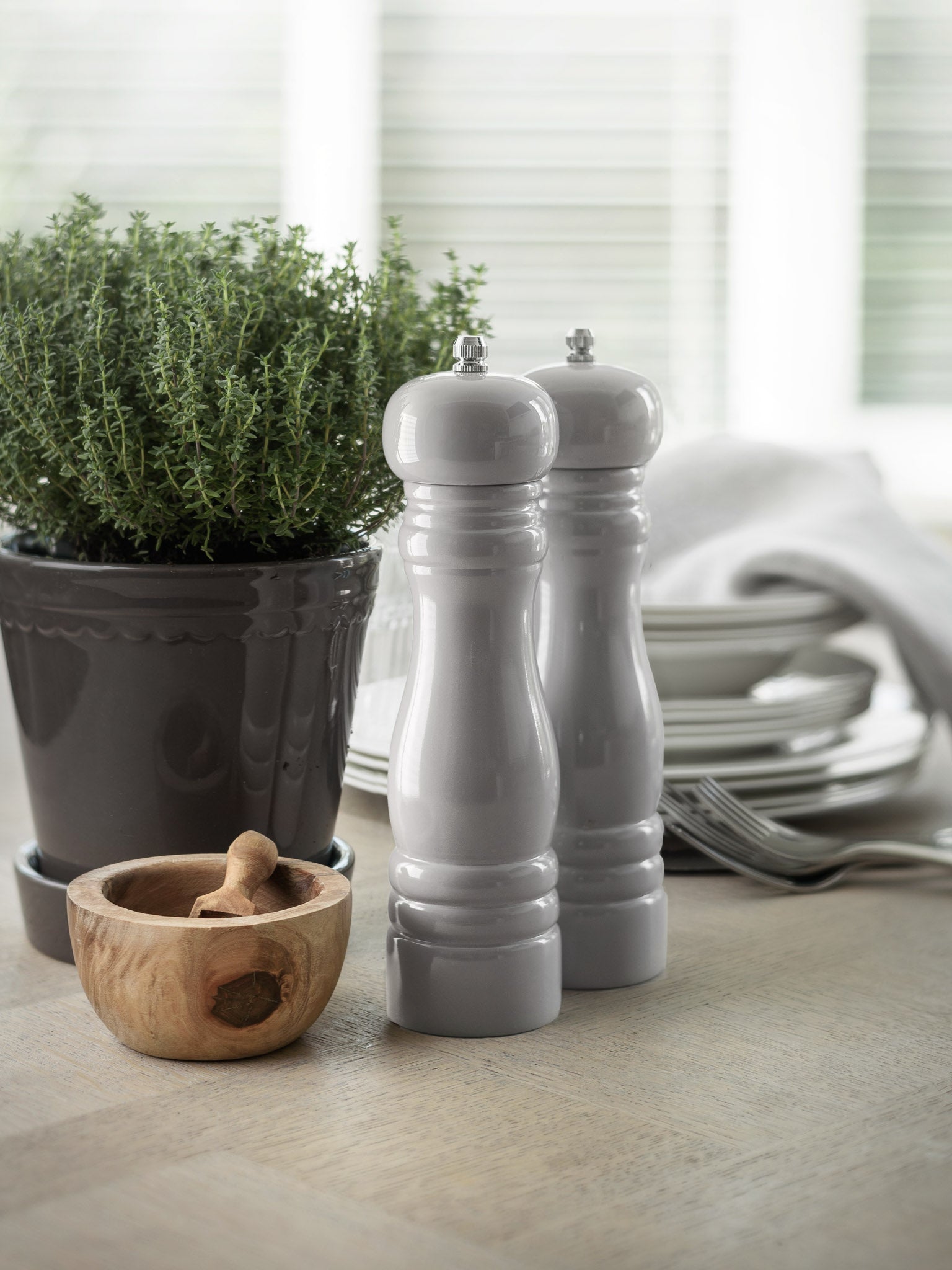 Grey salt deals and pepper mill