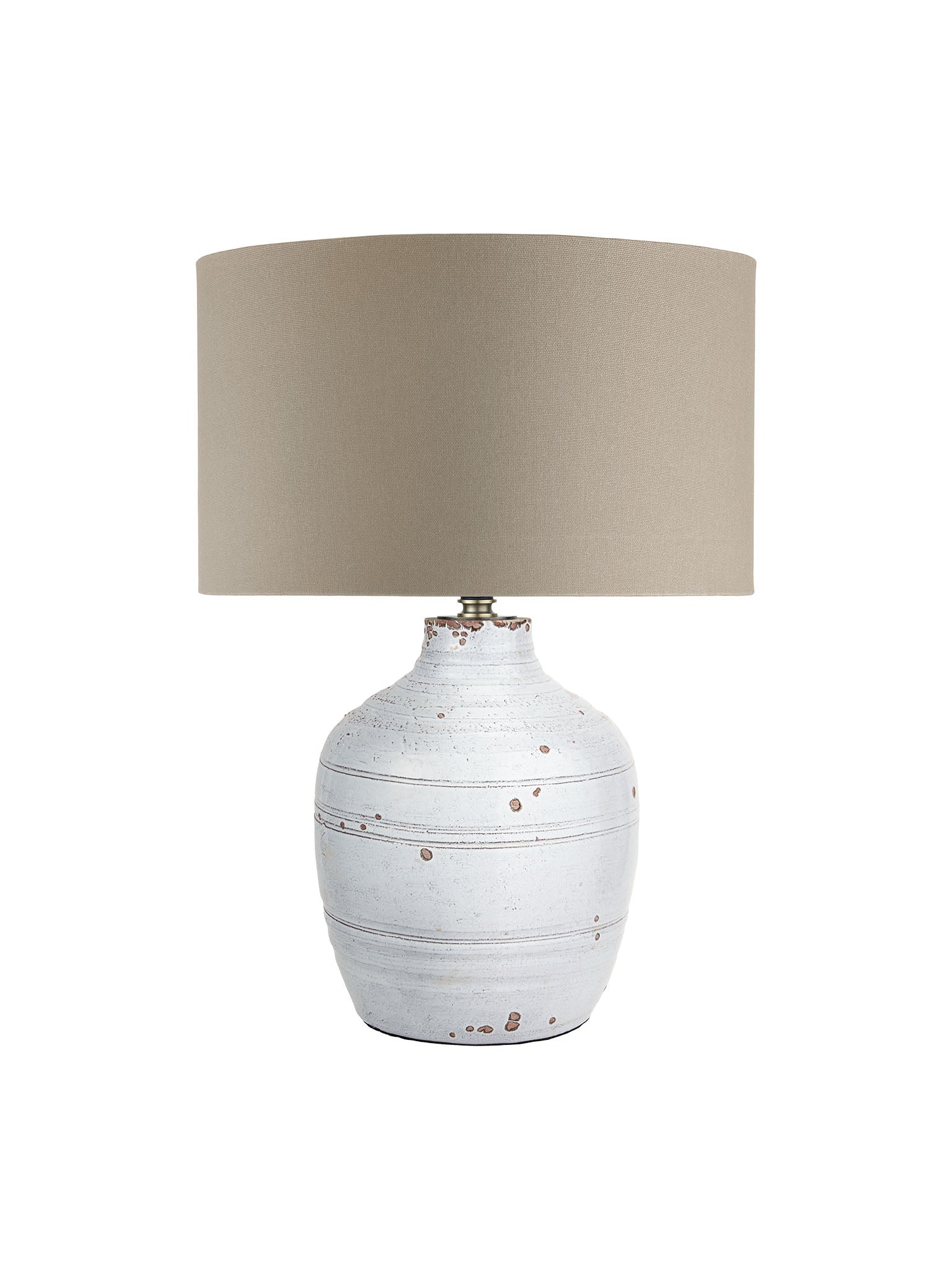 ceramic lamp base with taupe shades