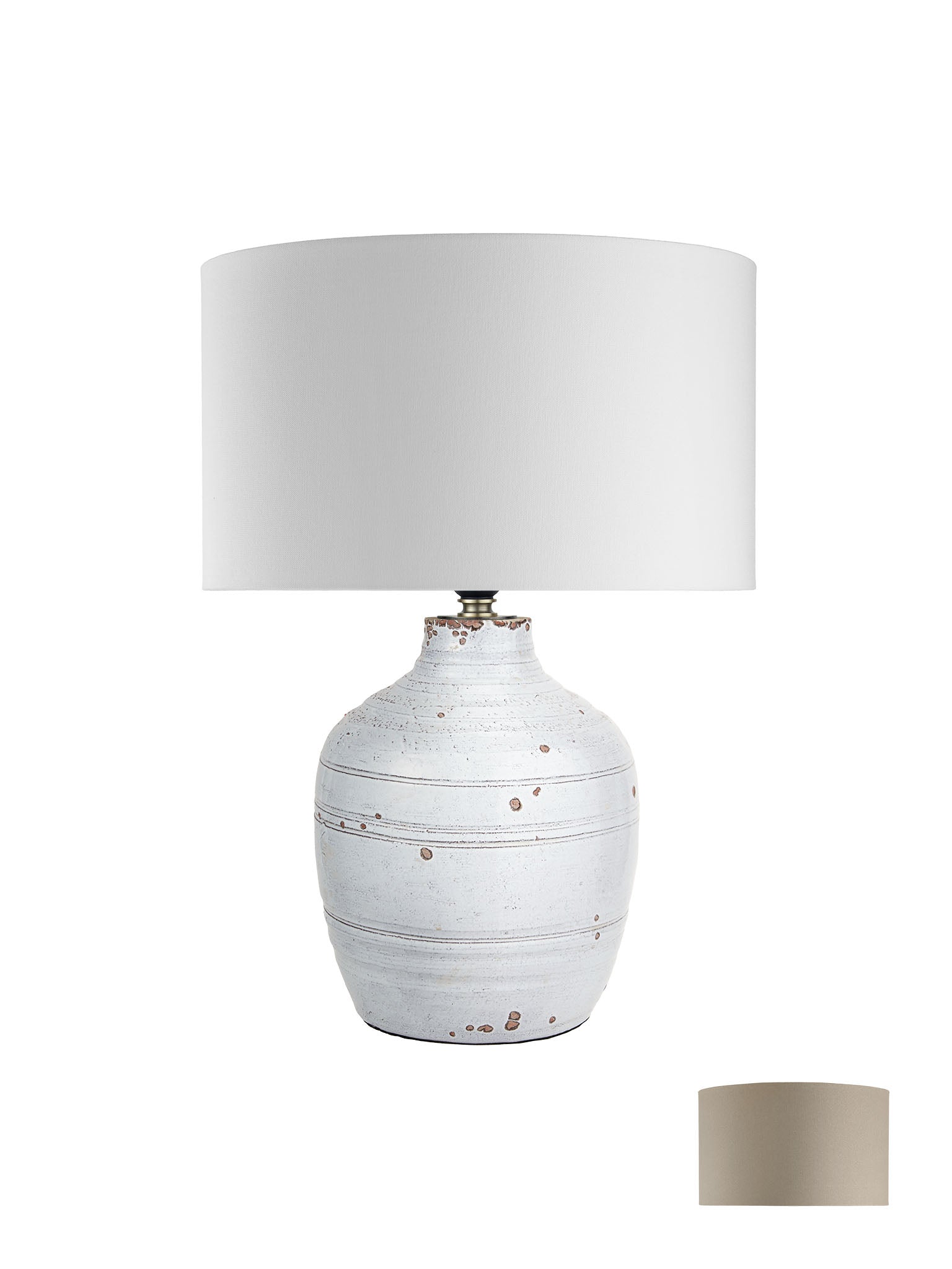 ceramic lamp base with white shades