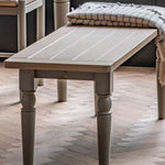 Farmhouse Style Oak top Dining Bench painted in prairie