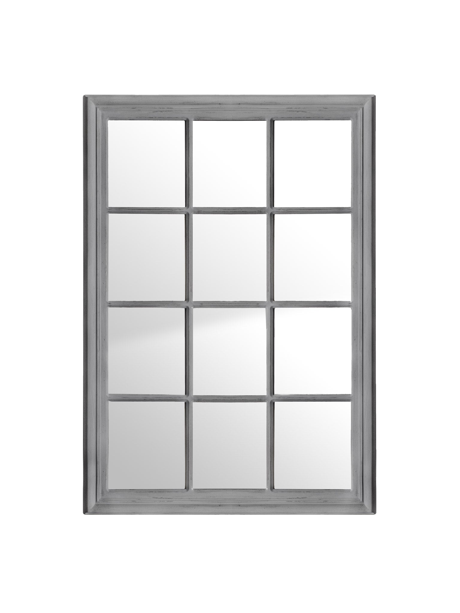 grey window pane mirror