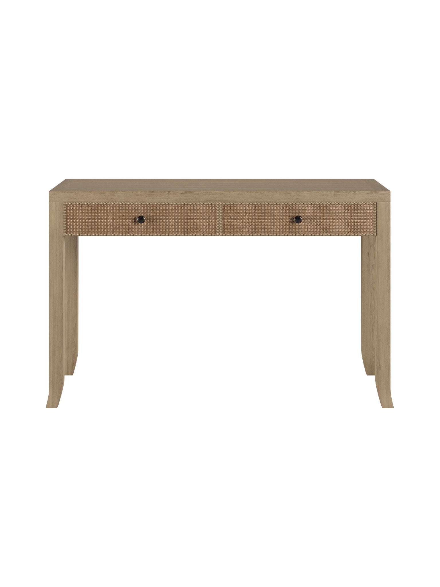 wood and rattan console table Hudson Home